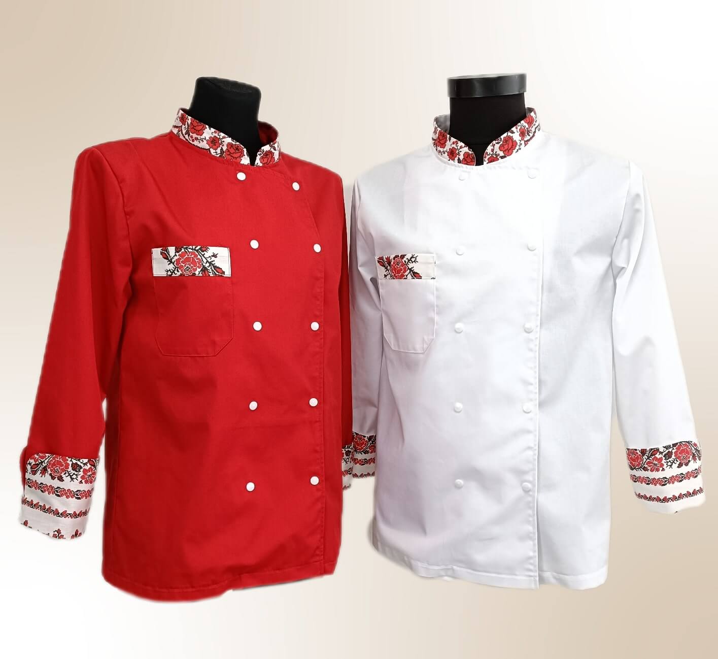 TUNICĂ BUCĂTAR, TRADITIONAL V1, ROȘU, UNISEX - imagine 6