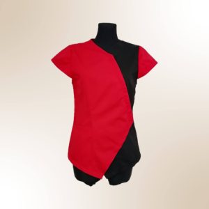 TUNICĂ COSMETICĂ ASIMETRICĂ BICOLOR