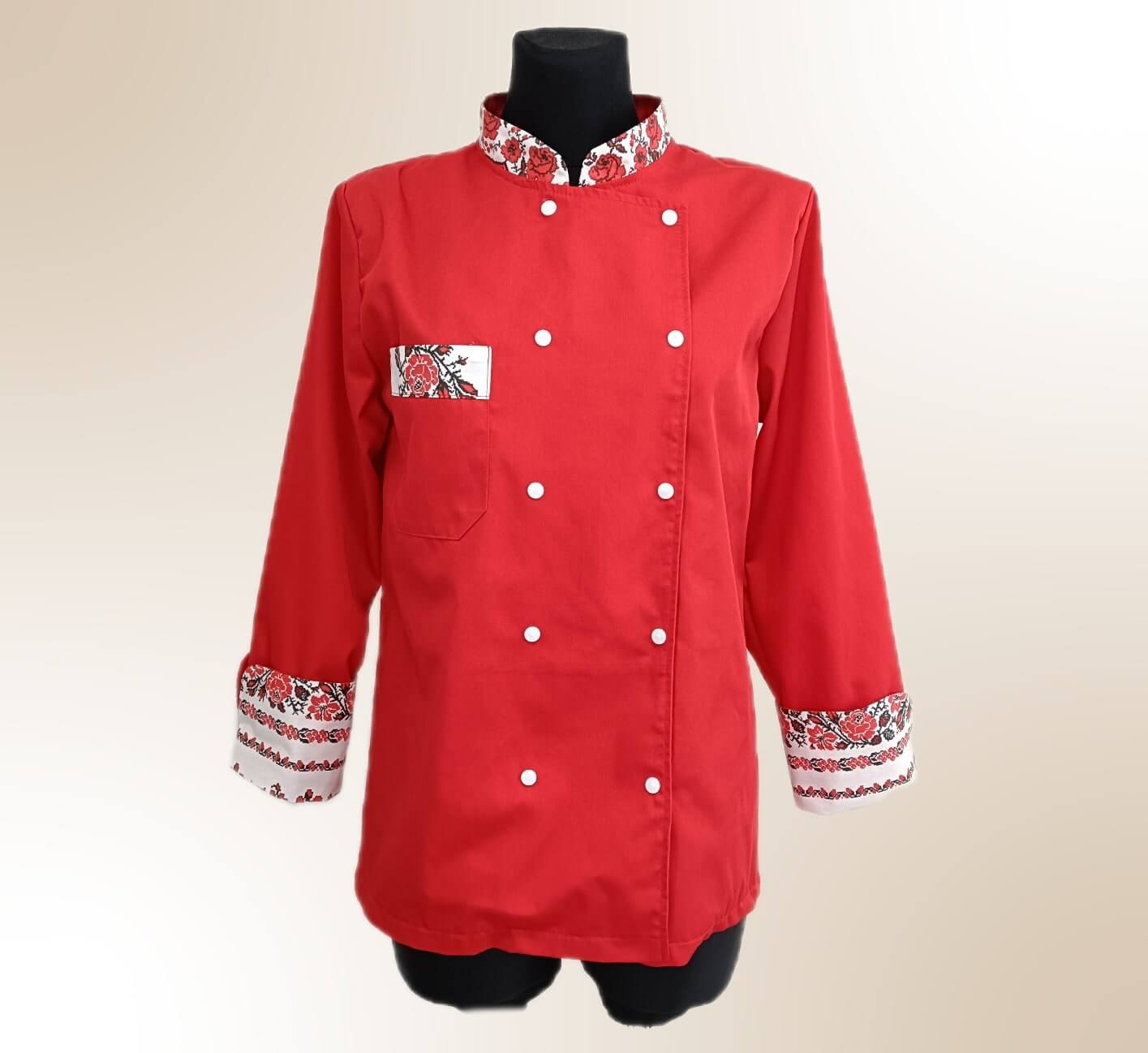 UNIFORMĂ BUCĂTAR TRADITIONAL, ROȘU, UNISEX - imagine 4